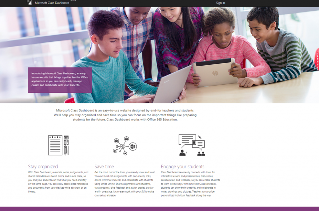 Screenshot of Microsoft's Education Dashboard
